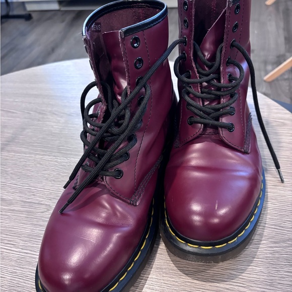 Dr. Martens Deep Red Combat Boots main image 4